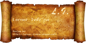 Lerner Ivána névjegykártya